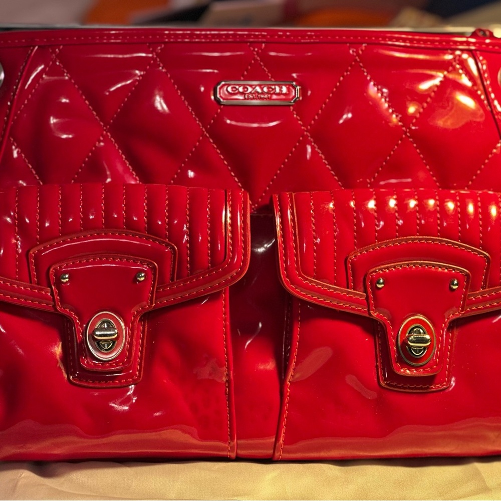 Coach Poppy Liquid Gloss Legacy Shoulder Bag